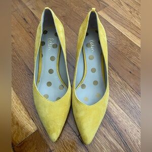 Beautiful yellow suede boden 3 in heels size 38